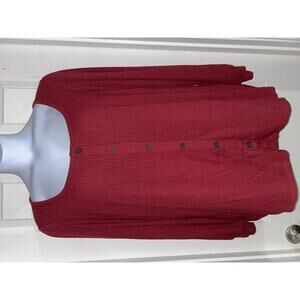 Lane Bryant Long Sleeve Red Button Shirt Sz 18/20